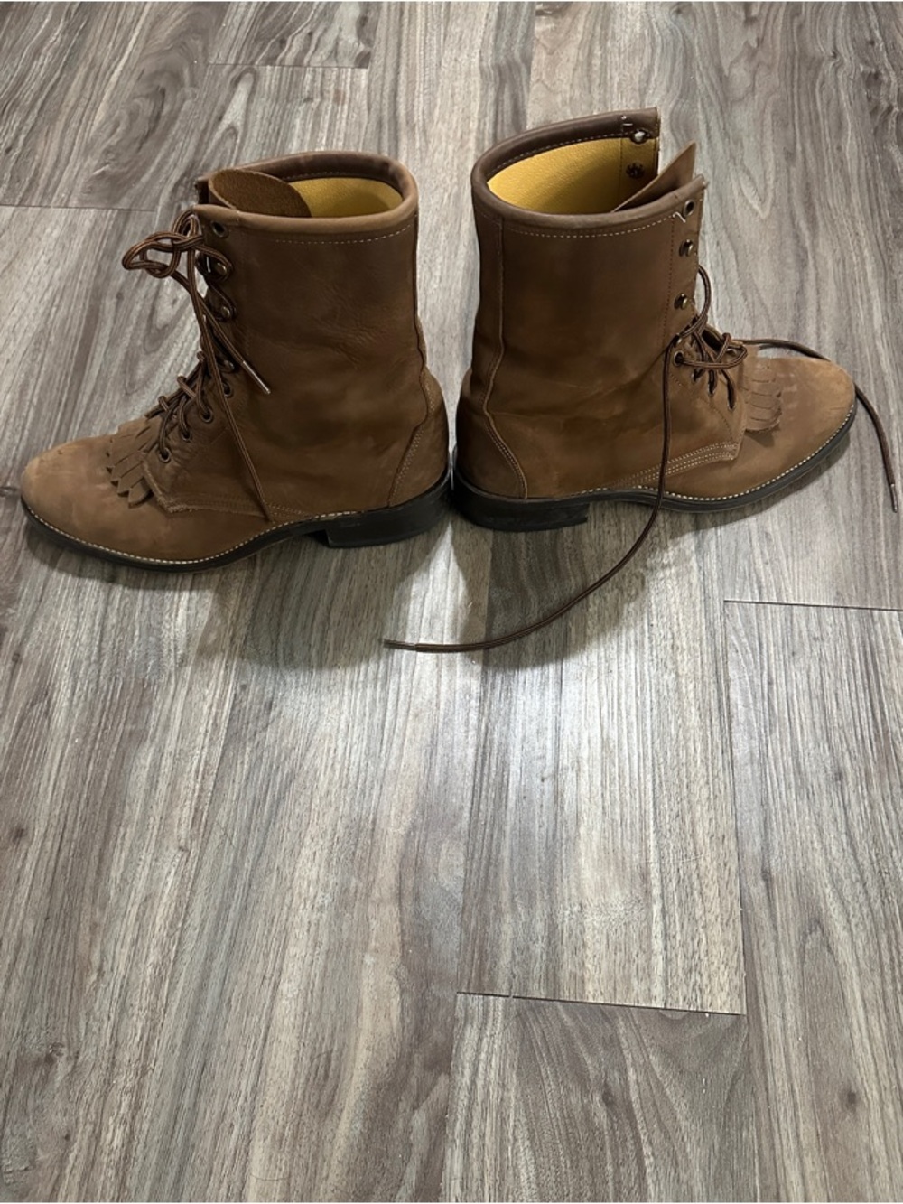Laredo Brown Lace-Up Leather Work Boots - Picture 15 of 15